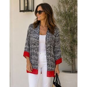 Draper’s & Damon Sheer Open Kimono Jacket Top Women’s Medium